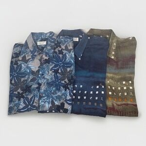 Vtg 80s Tuttle Golf Button Up LOT of 3 Mens XXL‎ Rayon Short Sleeve Abstract Art
